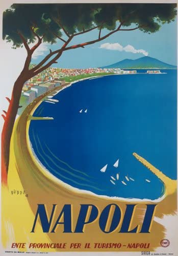 Vintage 1942 NAPOLI Naples Italy Italian Travel Poster Re-Print