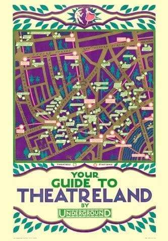 Vintage London Underground 'Your Guide to Theatre Land', 1915, Reproduction   Vintage Travel Poster