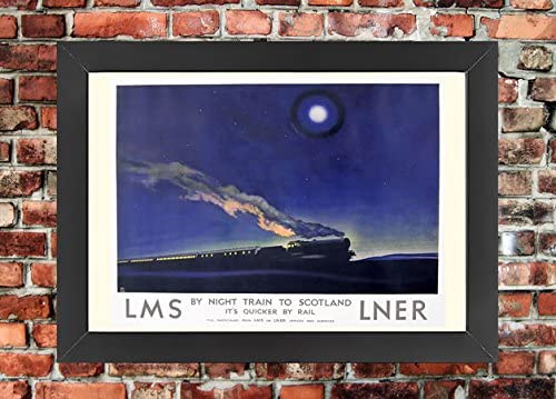 Vintage Night Train Scotland LNER LMS Railway Travel Advertisement