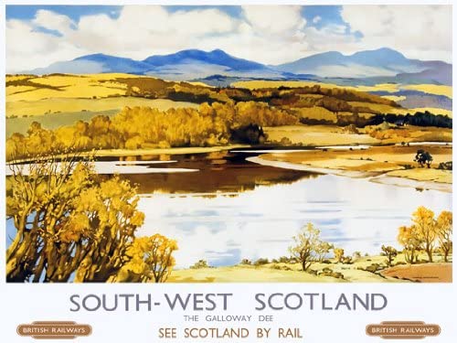 Vintage South West Scotland Galloway Travel Railway Poster Re-Print