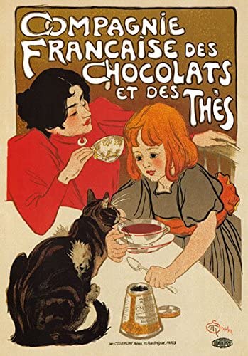 Vintage French Chocolate And Tea Compagnie Franaise Des Chocolats Et Des Thes Advertising Poster Re-Print