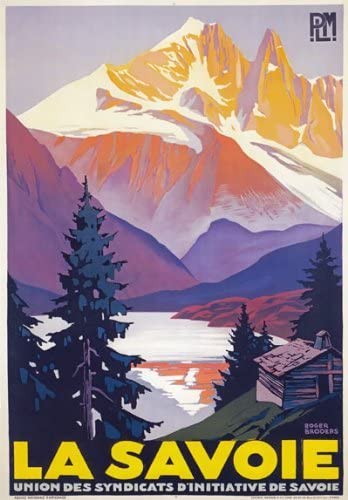 Vintage La Savoie Alps Winter French France PLM Railway Travel Poster Re-print