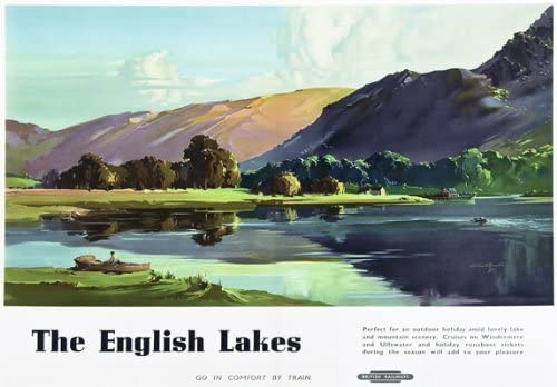 Vintage 1950's English Lakes Lake District Travel Railway Poster Re-Print