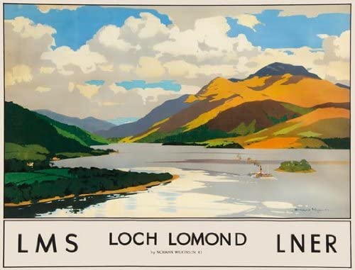 Vintage Loch Lomond Scottish Scotland LMS LNER Railway British Travel Poster Re-Print Re-Print