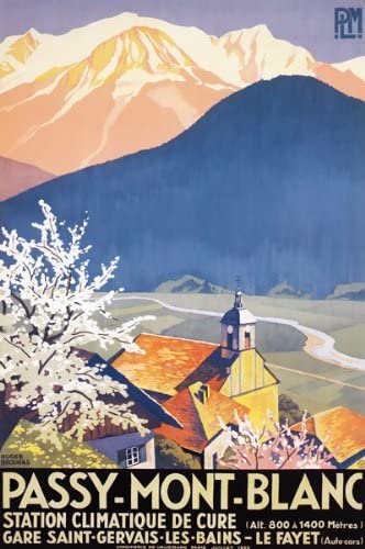 Vintage PASSY Mont Blanc Winter French France Travel Railway Poster Re-printÊ