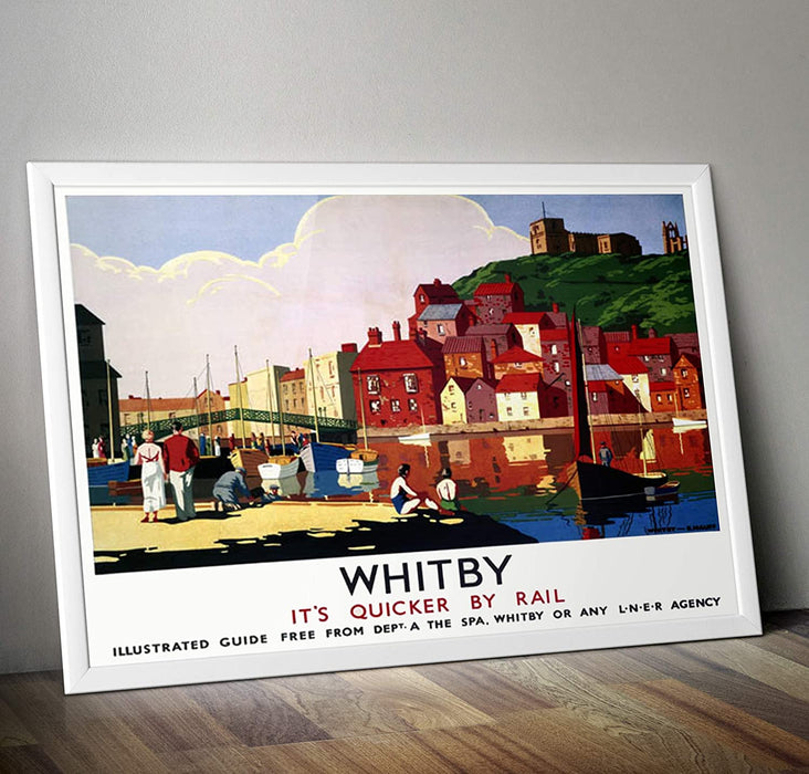 Whitby Yorkshire  Wall Art Railway Travel Poster  and    print